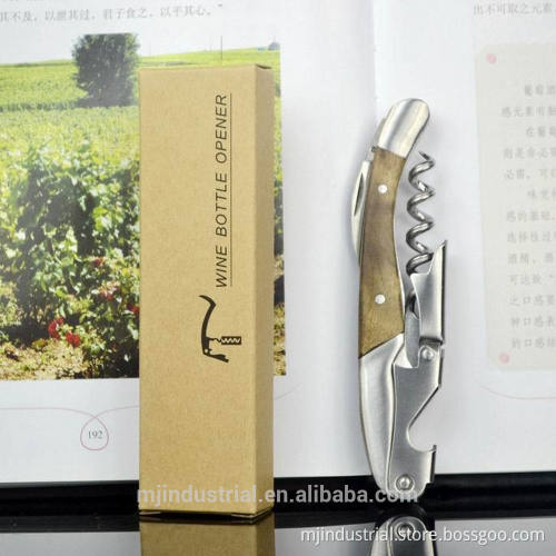 Wooden handly bottle opener corkscrew for wine